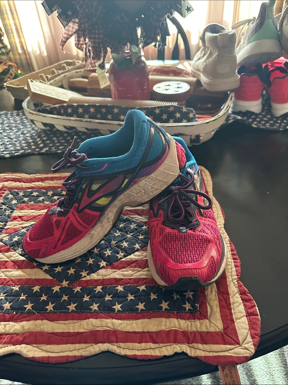 Brooks Women's Pink Blue Neon Yellow Running Shoes